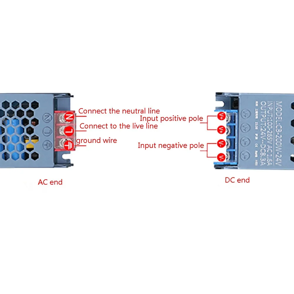 Controlador de fuente de alimentación de interruptor ultrafinoAC110-240V a DC 12V 24V transformadores de iluminación 100W 200W 400W controlador de potencia de interruptor