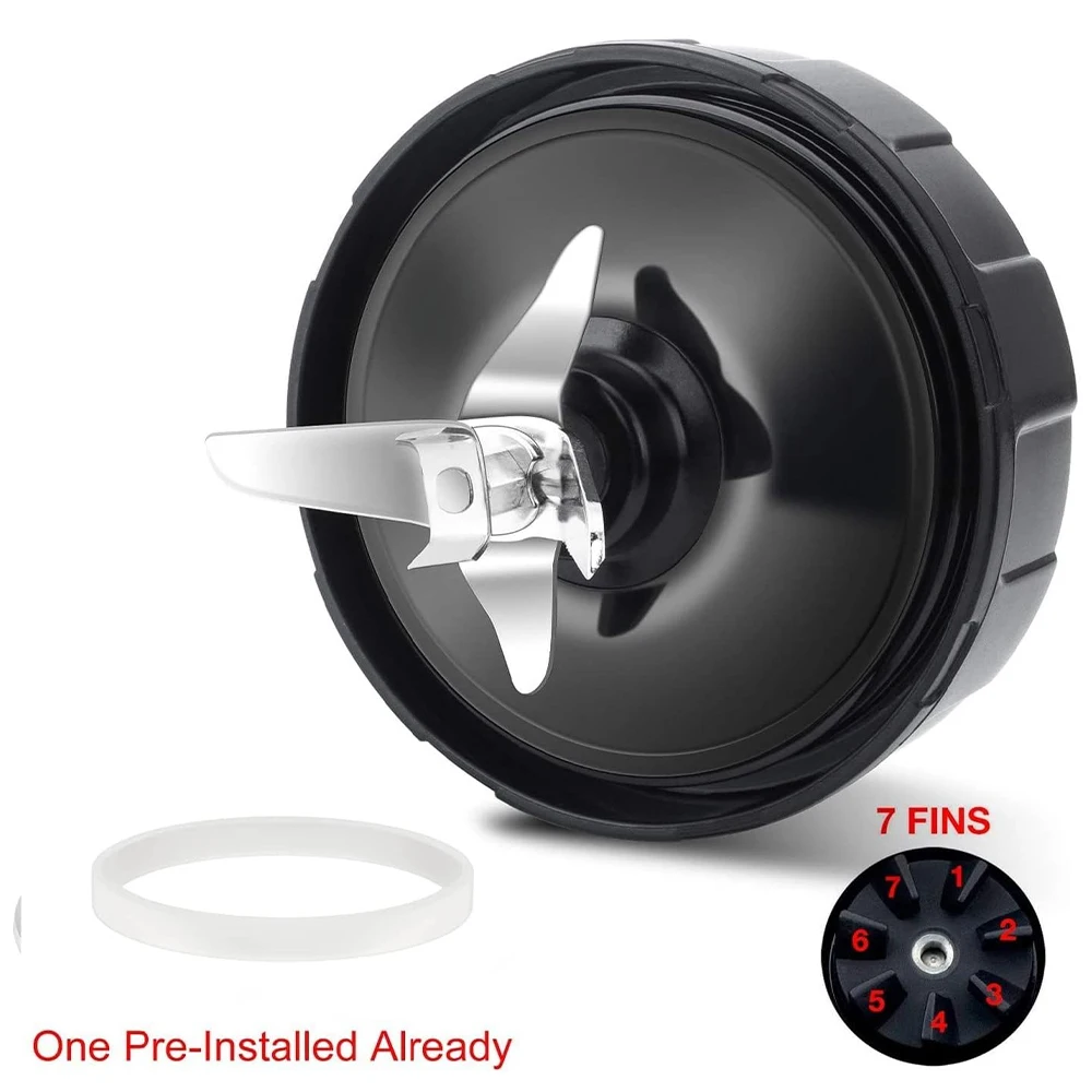 Para Nutri Ninja Auto iQ BL480 BL481 BL482-30 BL487 licuadora exprimidor 7 aletas Extractor hoja inferior, con sellado de goma de silicona