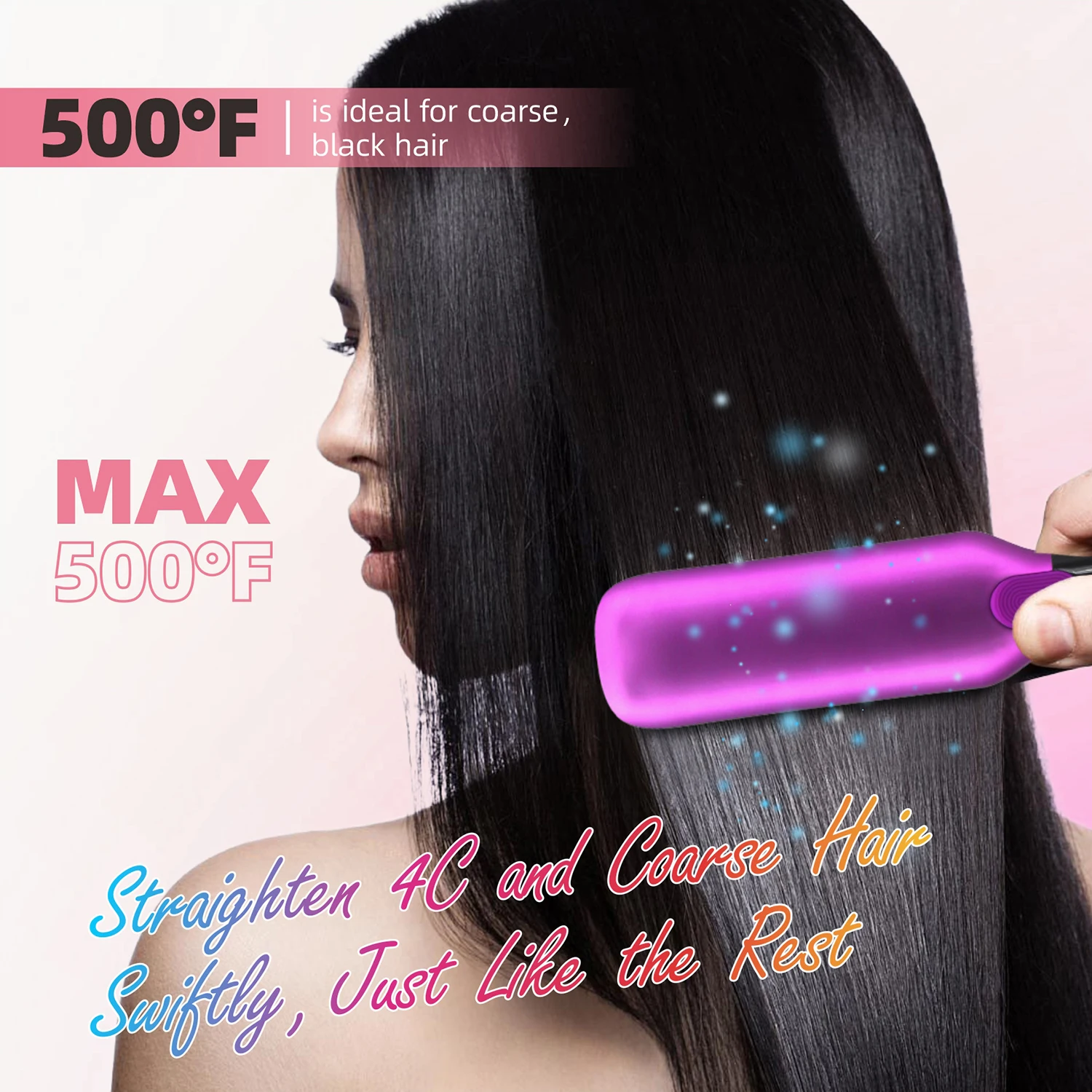 Plancha de pelo profesional de alta temperatura, planchas de cerámica PTC, tratamiento de calentamiento rápido, plancha plana Original para el cabello, 500F