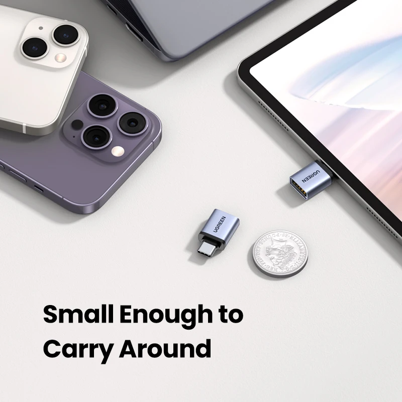 UGREEN-Adaptador USB 3,0 OTG tipo C a USB hembra, convertidor Thunderbolt 3 para Macbook pro Air, Xiaomi, Samsung S20, S10, OTG