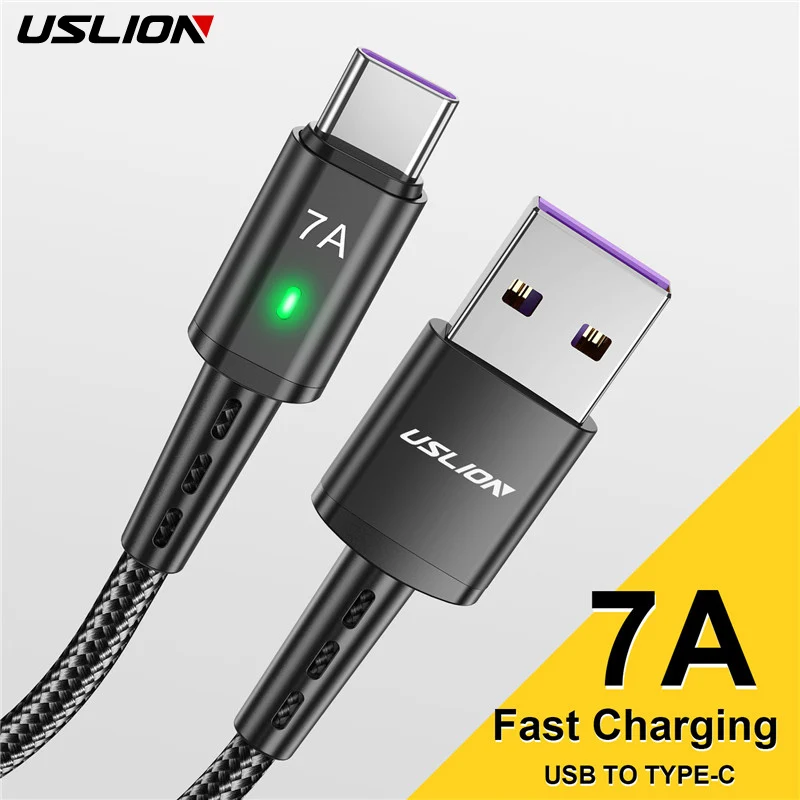 Cable USB tipo C 7A para Samsung S22 S20 Xiaomi mi 12, Cable USB C de carga rápida para teléfono móvil, Cable de datos para cargador tipo C