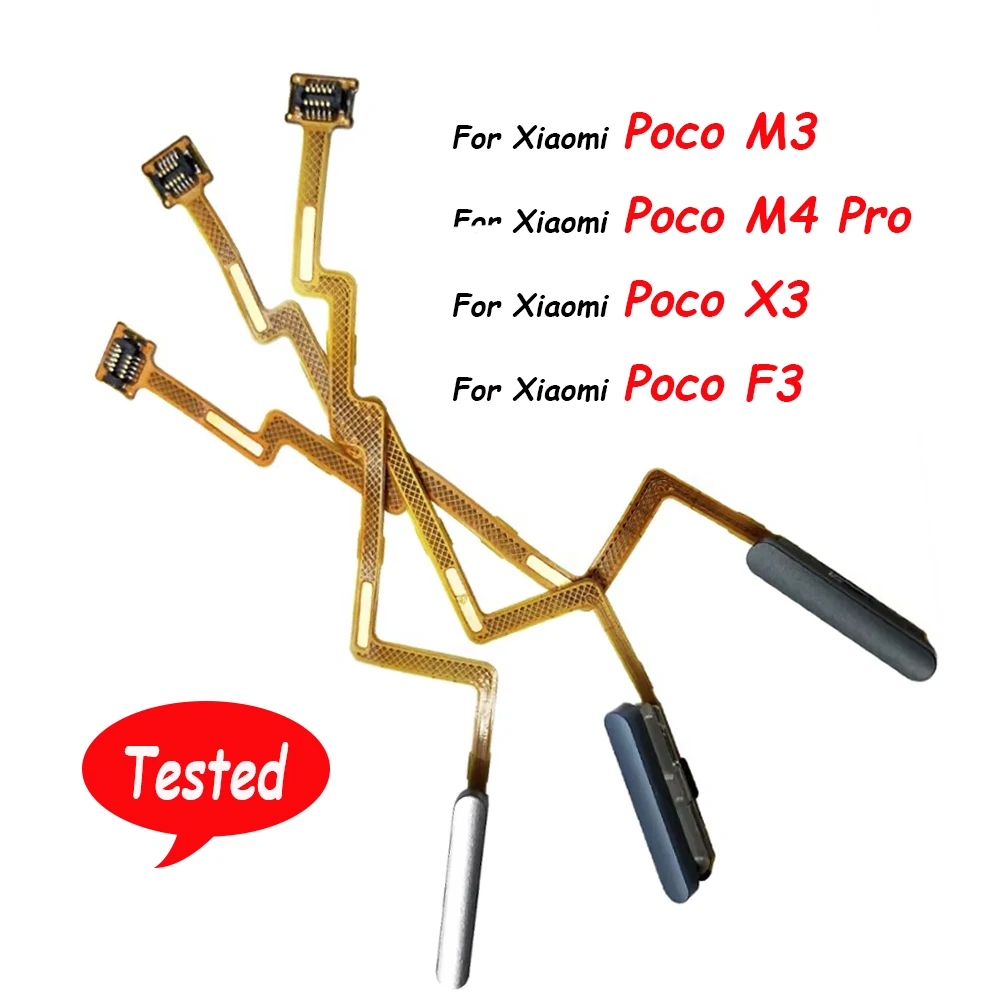 Escáner de huellas dactilares para Xiaomi Poco X3 Pro M3 F3 / M4 Pro 4G botón de inicio menú de huellas dactilares Sensor de tecla de retorno Cable flexible