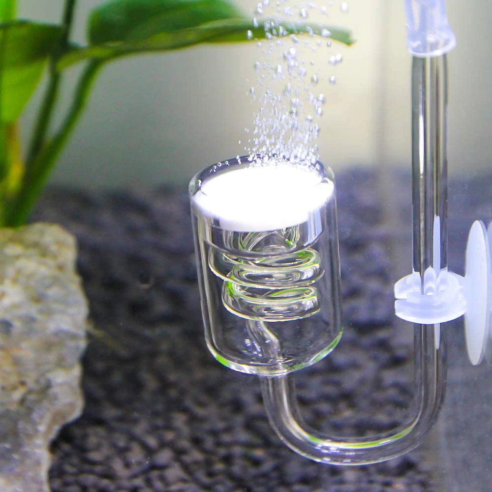 Difusor de CO2 para acuario, atomizador de tanque de plantas de 60 ~ 300L, regulador de solenoide, atomizador de CO2 musgo, tubo de vidrio en espiral