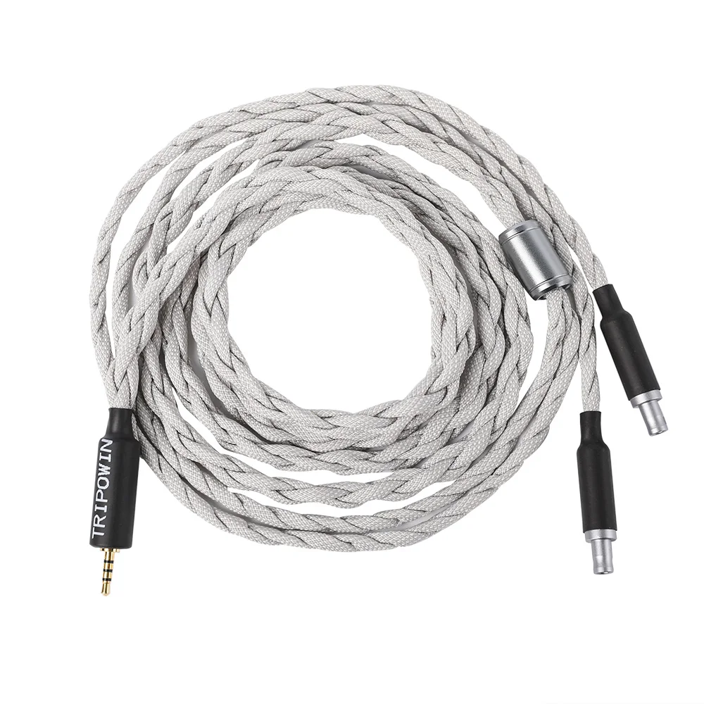 Tripowin-cable de actualización de auriculares Chapado en plata, cristal de cobre único de alta pureza, longitud de 1,5 m, Altura de 26AWG