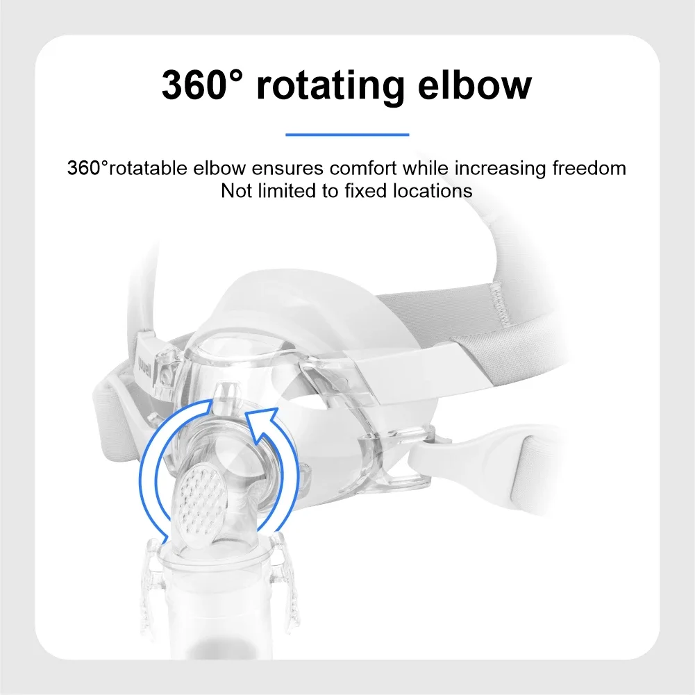Mascarilla Nasal Yuwell YN03 con Tubo y Arnés, Cojín de Gel de Silicona para Máquina APAP CPAP, Apnea del Sueño, Anti Ronquidos, Amplio Campo de Visión