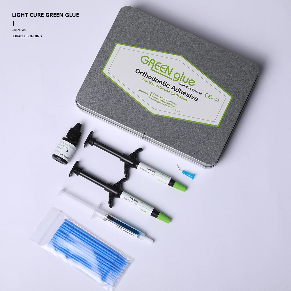 Adhesivos de pegamento para aparatos ortopédicos, pegamento de curado autoligado Universal para soportes dentales, Kit con pegamento, pegamento para soporte de ortodoncia
