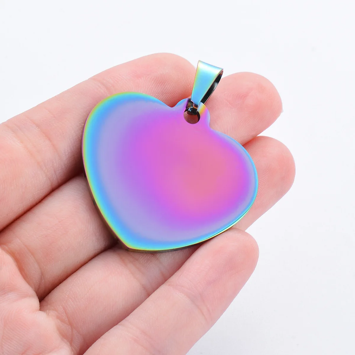 10 Uds. Venta al por mayor, collar minimalista Unisex de acero inoxidable con etiqueta de perro, colgante de corazón, collar altamente pulido, cadena, regalos de joyería