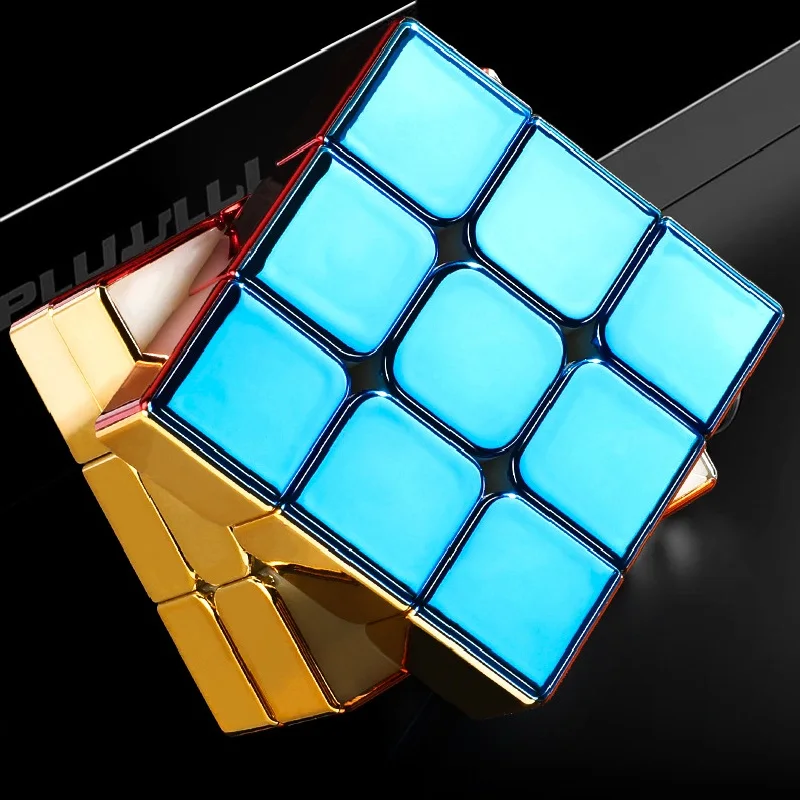 SengSo-Cubo mágico magnético de Metal, juguete de Cubo dorado, rompecabezas de velocidad, M3, 3x3x3