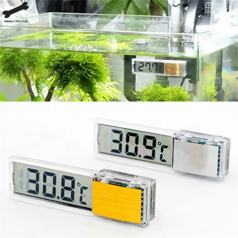 Termómetro electrónico digital para acuario, plástico, metal, 3D, medidor de temperatura para pecera, oro, plata, recién llegado