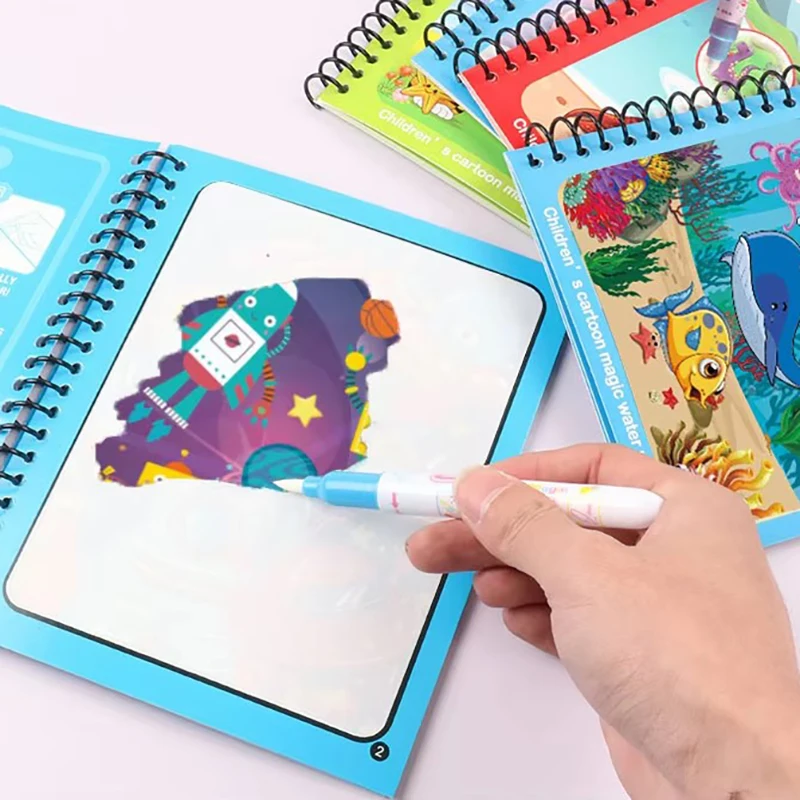 NUEVOS Libros Mágicos para Dibujar con Agua, Libros para Colorear, Juguetes de Pintura para Regalo de Cumpleaños, Navidad, Año Nuevo para Niños y Niñas