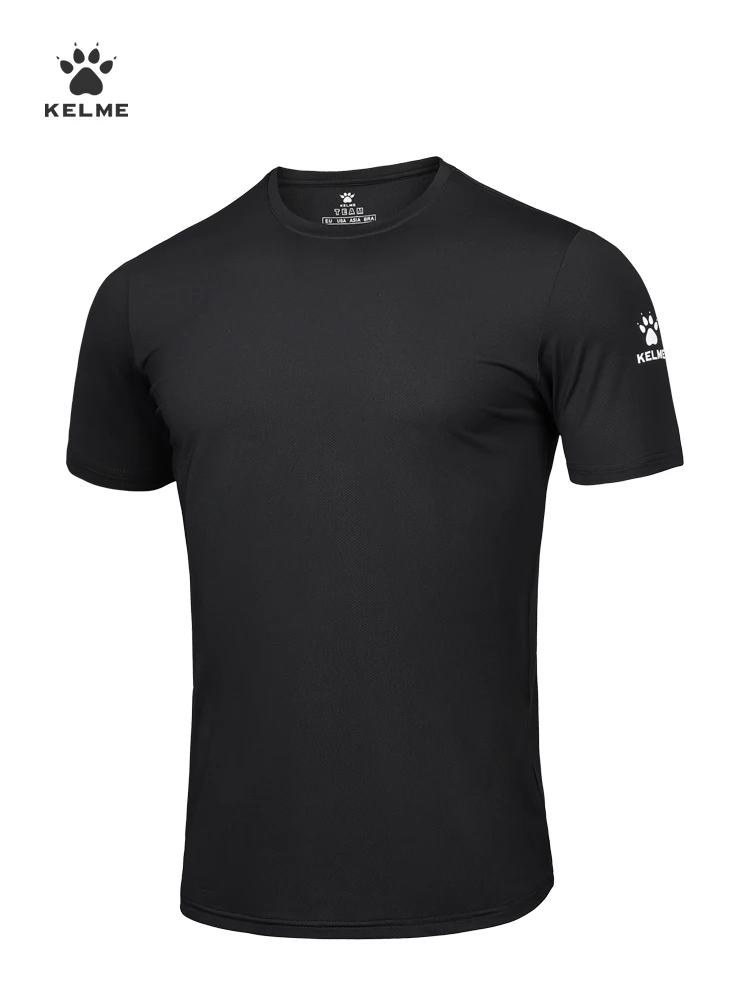 KELME-Camiseta para hombre, mallas deportivas para correr, entrenamiento, ejercicio, cuello redondo, seda helada, transpirable, Fitness, camisas de secado rápido 8151TX1002