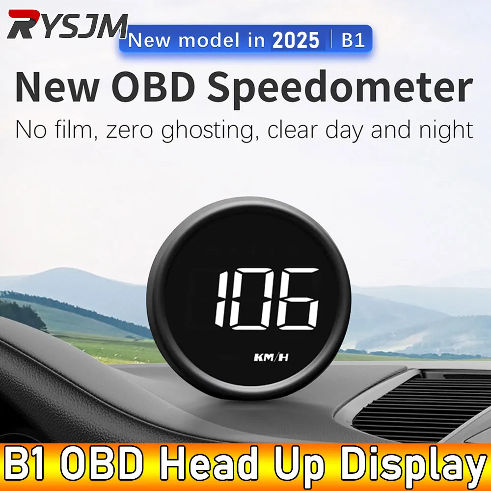 AD B1 Head Up Display OBD2 HUD velocímetro proyector de coche alarma EOBD consumo de combustible automático voltímetro medidor de temperatura del agua