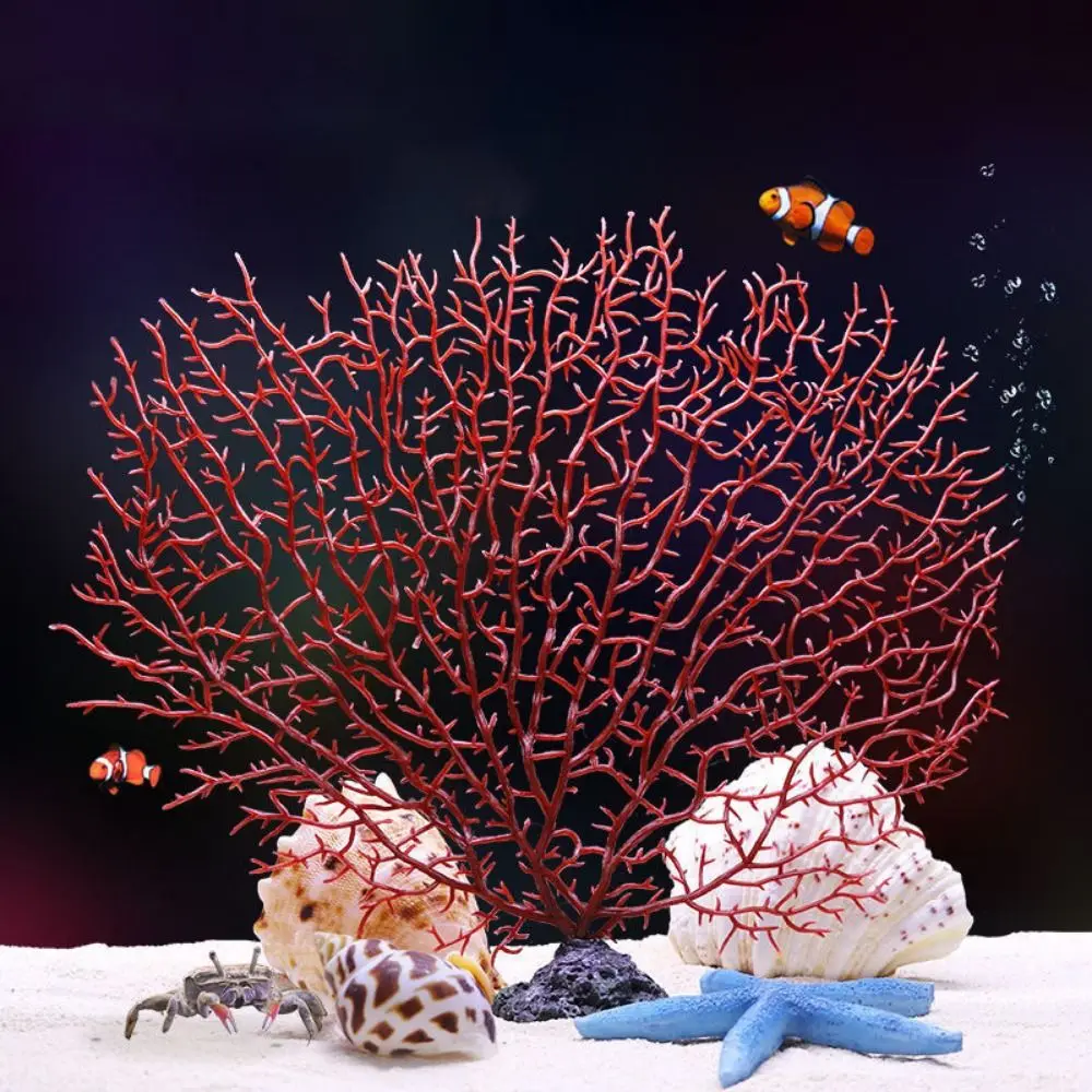 Decoración de plantas de acuario, forma de árbol, resina plástica, Coral, tanque de pesca, paisajismo