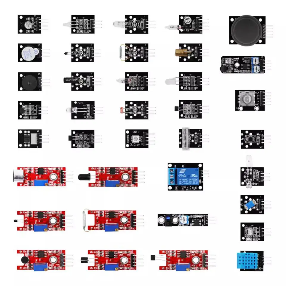 Para arduino 45 en 1 módulos de sensores Kit de inicio mejor que el kit de sensores 37 en 1 Kit de sensores 37 en 1 para UNO R3 MEGA2560