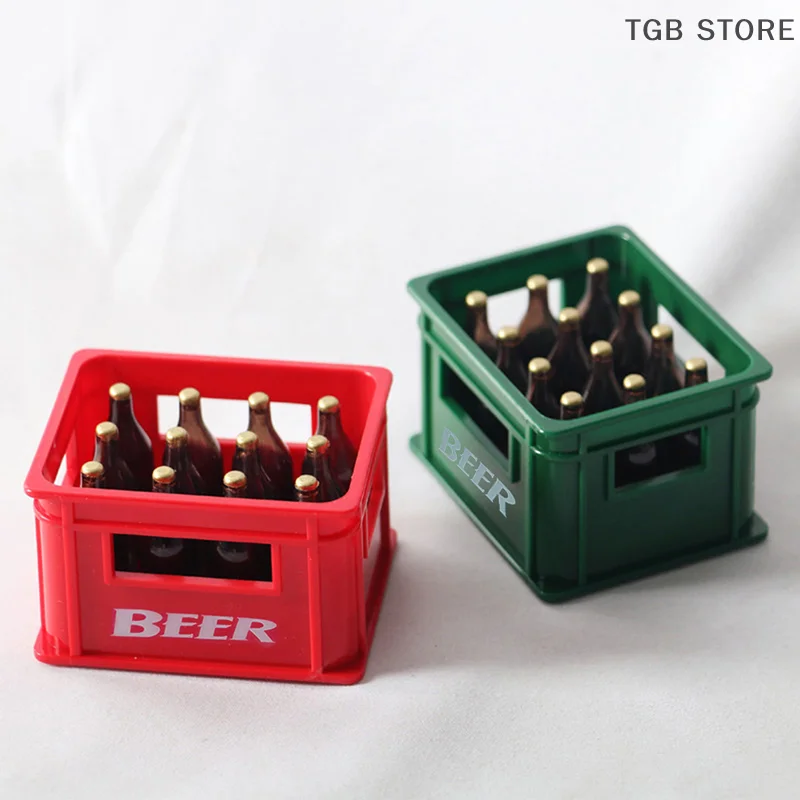 1:12 casa de muñecas Mini botella de bebida de cerveza caja de cerveza caja de bebidas Bar cocina decoración juguete