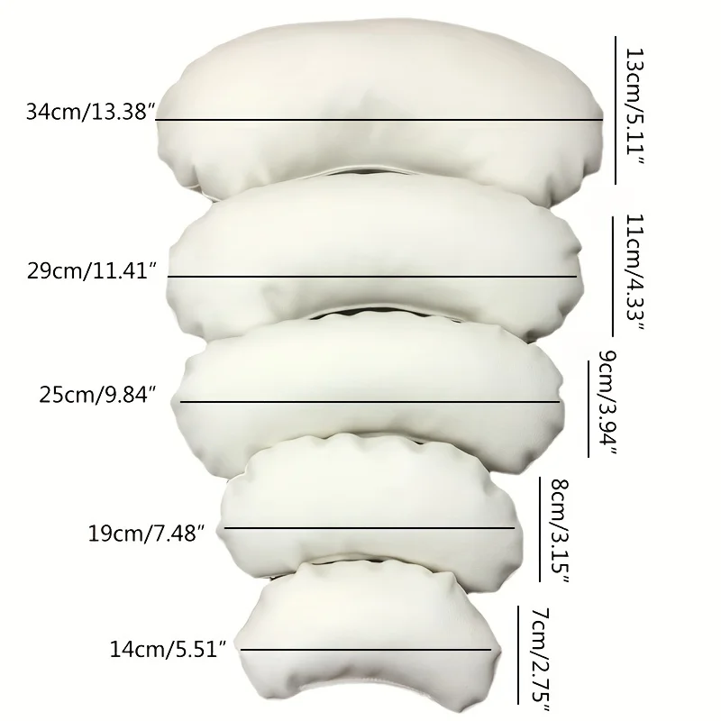 5 unids/set accesorios de fotografía recién nacido almohadas de frijol accesorios de fotografía auxiliares de media luna relleno de cesta de bebé almohada para posar accesorios de fotografía
