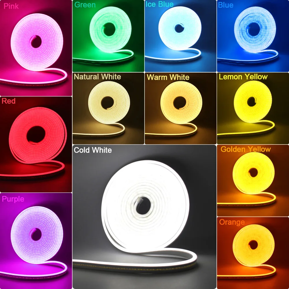Tira de luces LED de neón de 12V y 24V, señal de neón impermeable, luces de cuerda de silicona de 6x12mm, decoración de lámpara Flexible con enchufe CC/cable de 2 pines