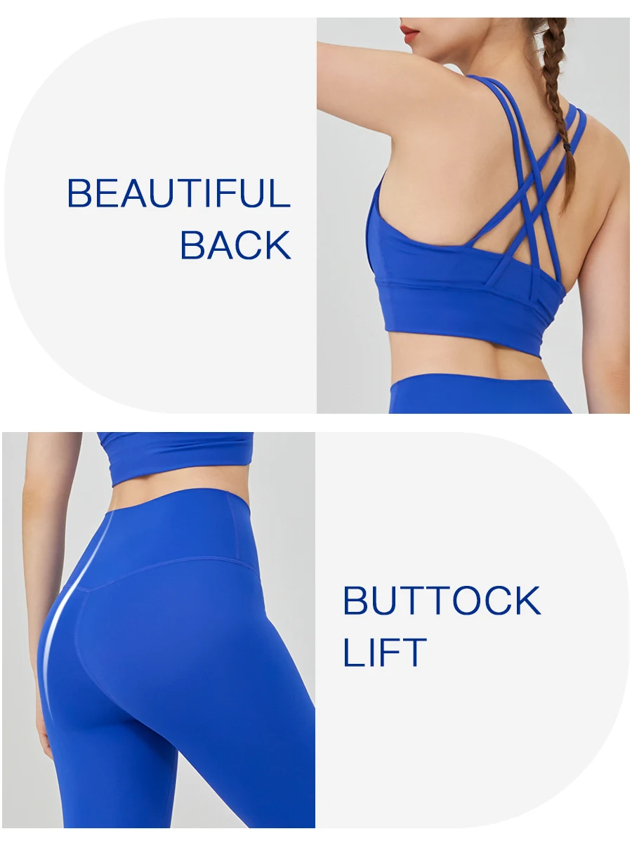 Ropa de Yoga de 2 piezas, chándal para mujer, ropa atlética, traje de Fitness para Pilates, entrenamiento de gimnasio, ropa de realce, Sujetador deportivo, traje de mallas