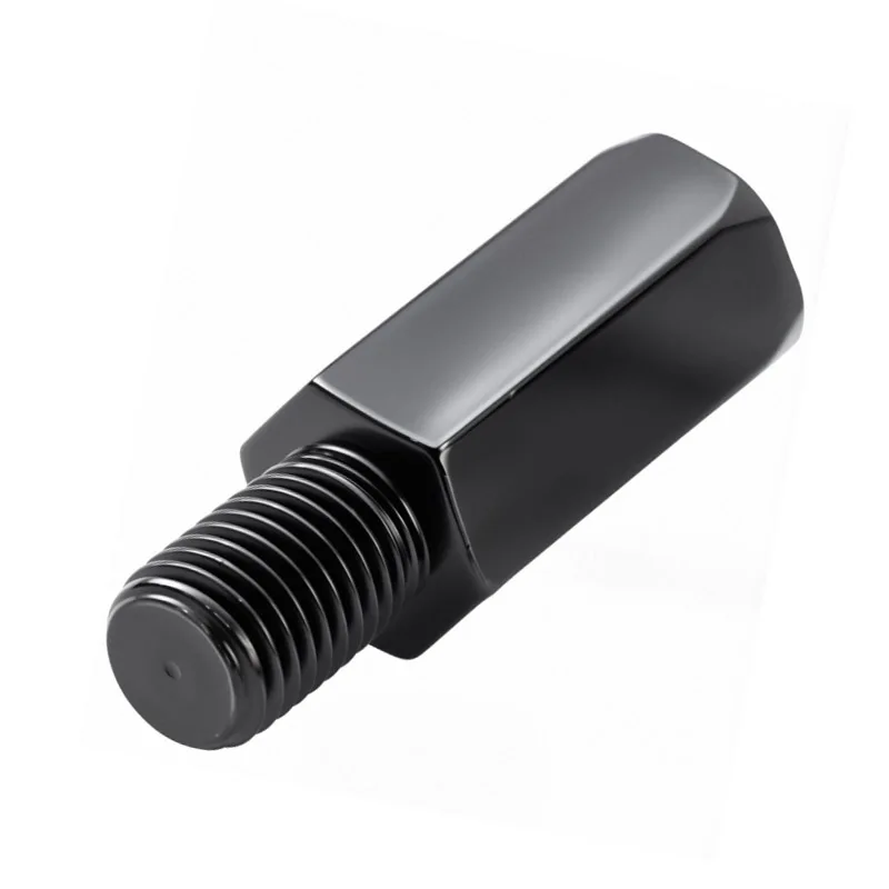 2 Adaptadores Negros Extendidos para Espejos Retrovisores de Motocicleta M10 10mm RH/LH, Tornillos Adaptadores de Rosca Izquierda/Derecha