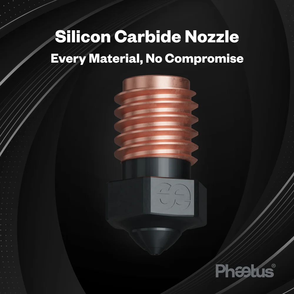Boquilla de Carburo de Silicio Phaetus V6, Duradera, Reduce la Adherencia, para Accesorios de Impresora 3D, Boquillas M6 Prusa Voron VzBoT Hotend