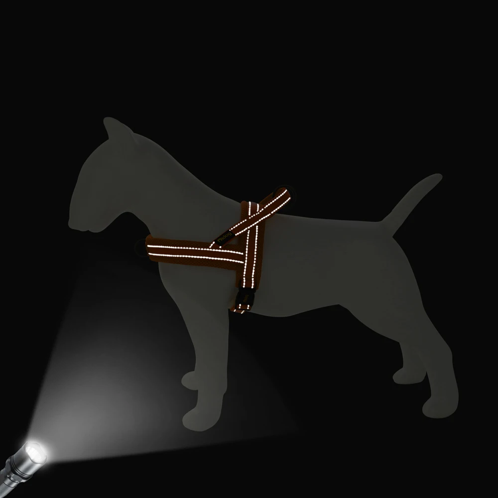 Arnés de nailon de malla para perros, arnés reflectante para mascotas, chaleco para perros sin tirones con mango de Control rápido para perros pequeños, medianos y grandes, Pitbull