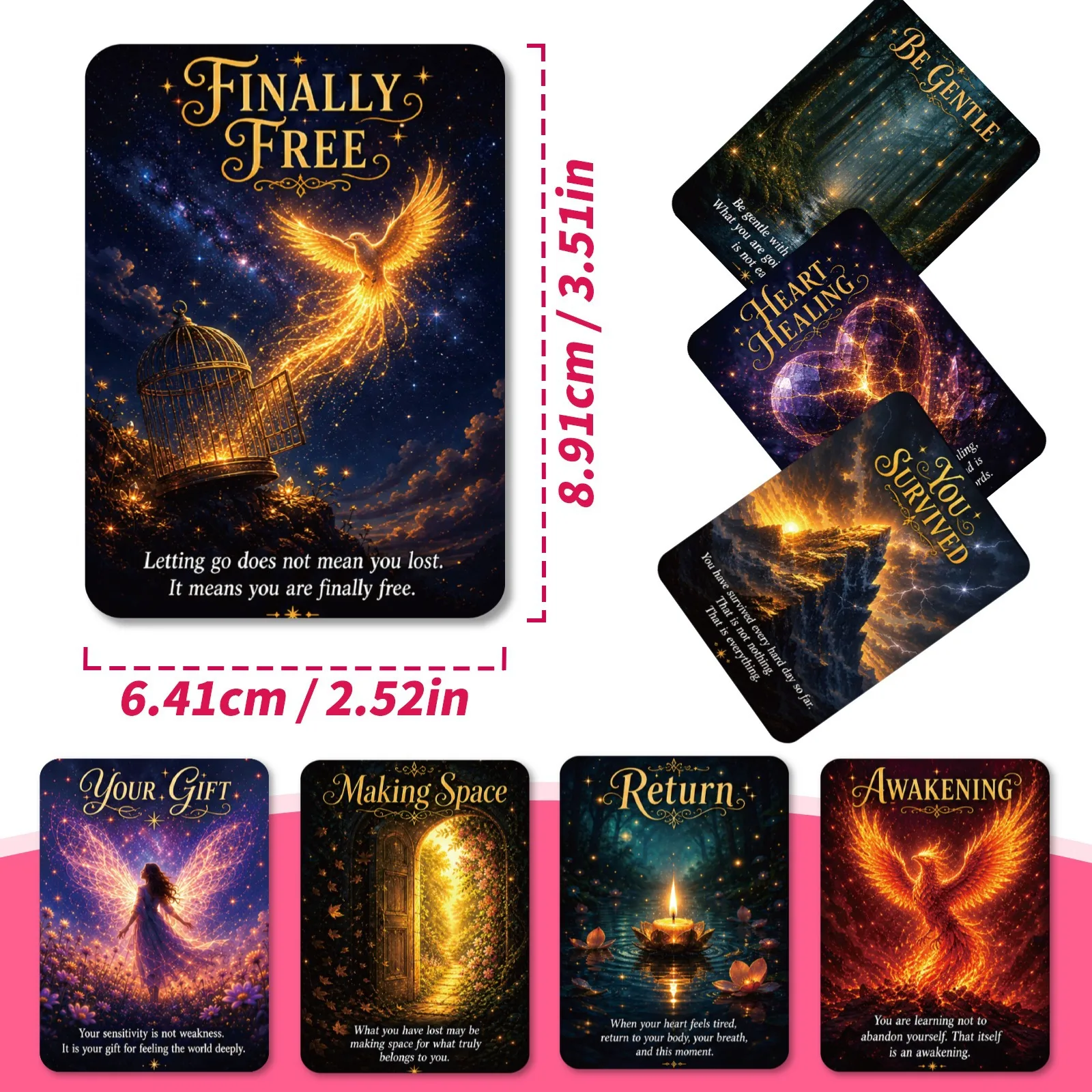 50 Tarjetas de Oráculo Espirituales Cósmicas, Cielo Estrellado, Energía Positiva, Deseos, Meditación, Inspiración, Estilo Tarot
