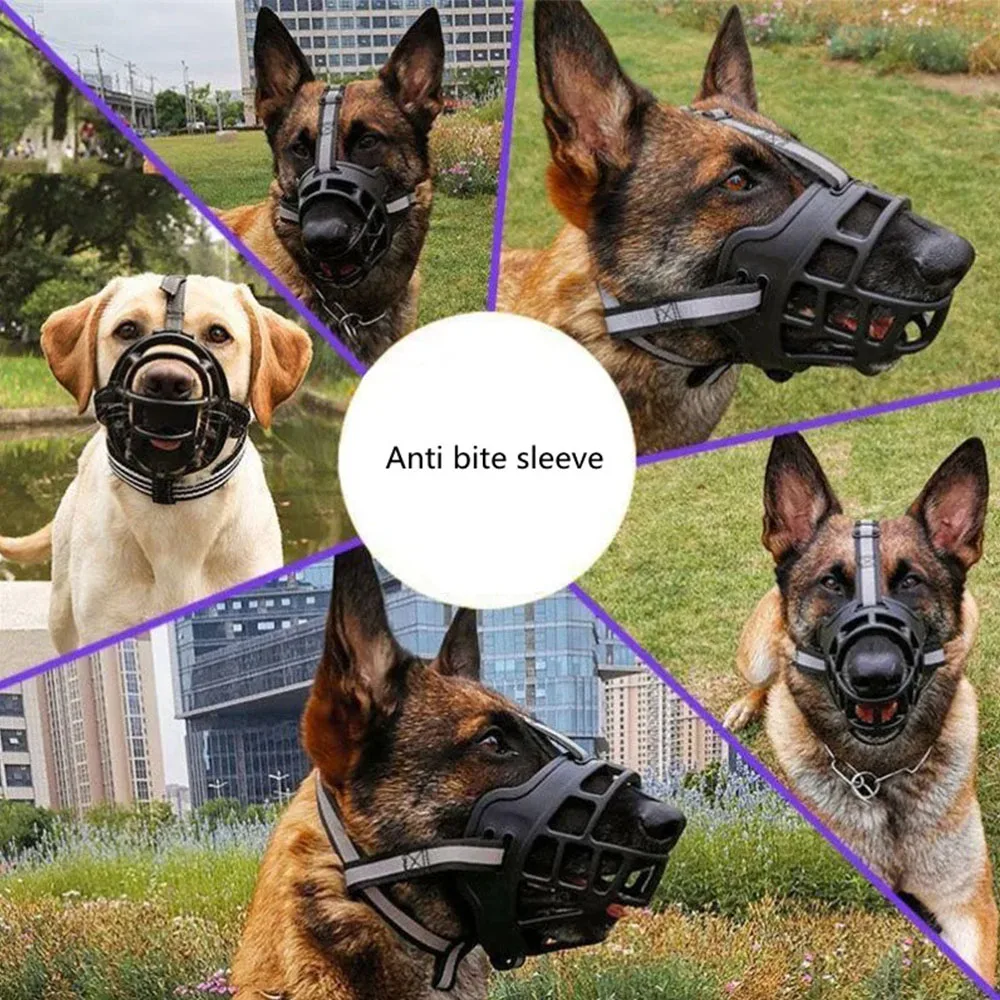 Cesta cómoda y transpirable para perros, protector de bozal contra mordeduras y ladridos, máscara para perros medianos y grandes, bozal antiladridos, suministros para perros