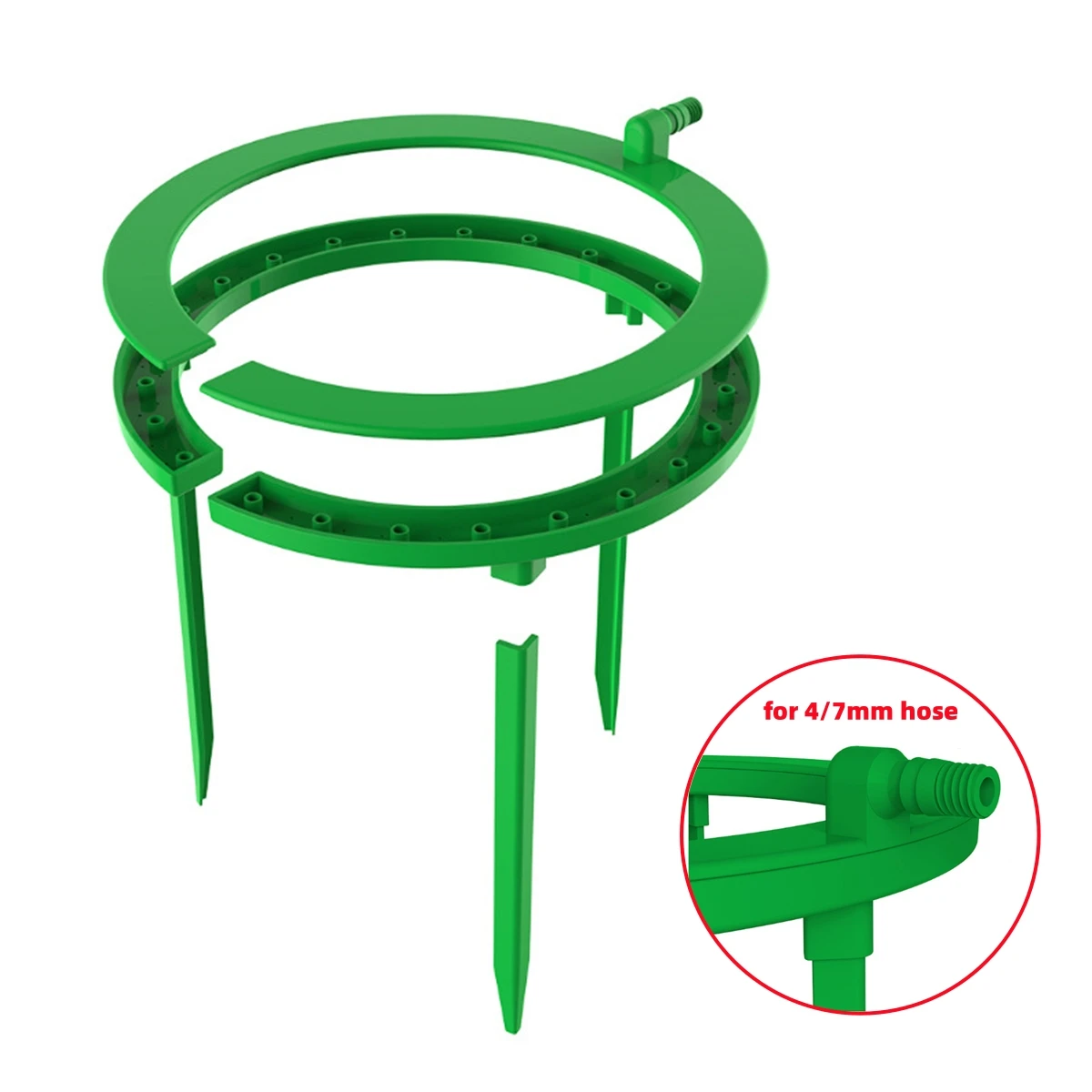 Soporte de 3 patas emisor de goteo 5 "(127mm) anillo de goteo manguera de 4/7mm sistema de riego de jardín riego de agua de lluvia planta flor vegetal 1 pieza
