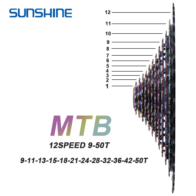 SUNSHINE MTB bicicleta CNC XD Cassette 11 12 velocidades K7 12V/11V volante de bicicleta de montaña 10-50/52T piñón 9-50T 9-42T para SRAM GX EAGLE