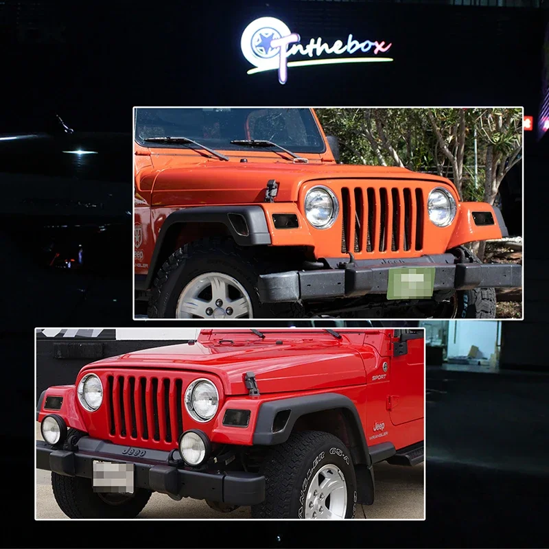 Para Jeep Wrangler TJ 1997-2006, luz de señal de giro de parachoques delantero de coche y cubierta de luz de marcador lateral de guardabarros delantero, carcasas sin bombilla/enchufe