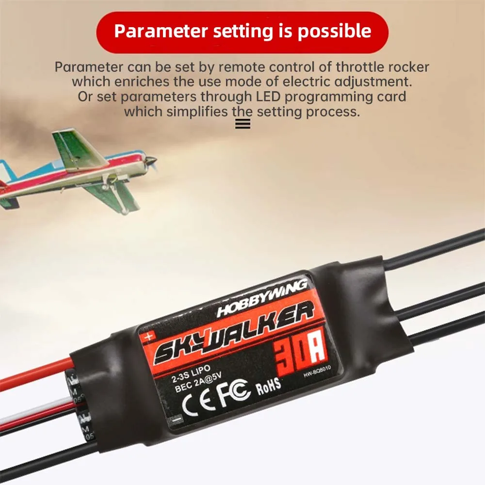 Hobbywing Skywalker 30A 40A 50A 60A 80A 100A 120A V2 controlador de velocidad ESC con UBEC para RC FPV Quadcopter avión helicóptero
