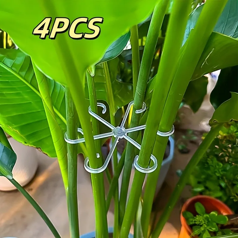 Poste de soporte antiapertura para plantas, fijador de plantas verdes, soporte fijo plegable hidropónico para flores, accesorios de jardín, 4 Uds.