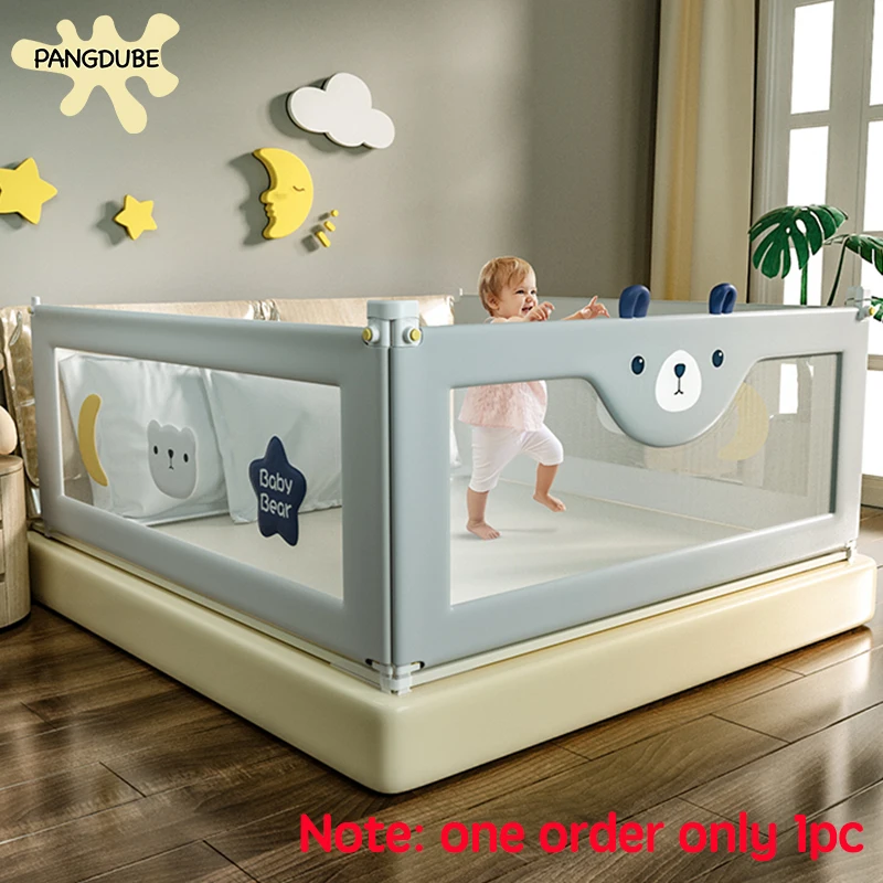 PANGDUBE 1 barrera de seguridad para cuna de bebé, protección lateral para cuna, barrera para niños pequeños, protección contra que el bebé se caiga de la cama, montaje con tornillos o colchón integrado en el marco de la cama.