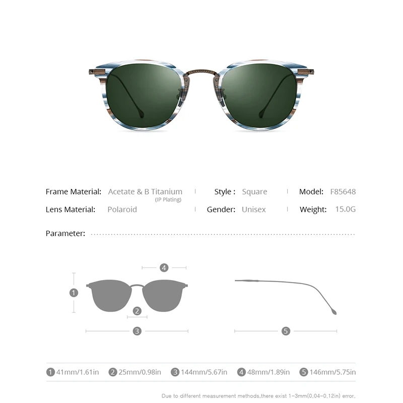 Gafas de sol polarizadas de titanio y acetato FONEX, gafas de sol cuadradas Retro Vintage de diseño de marca para hombre, gafas de sol japonesas 85648