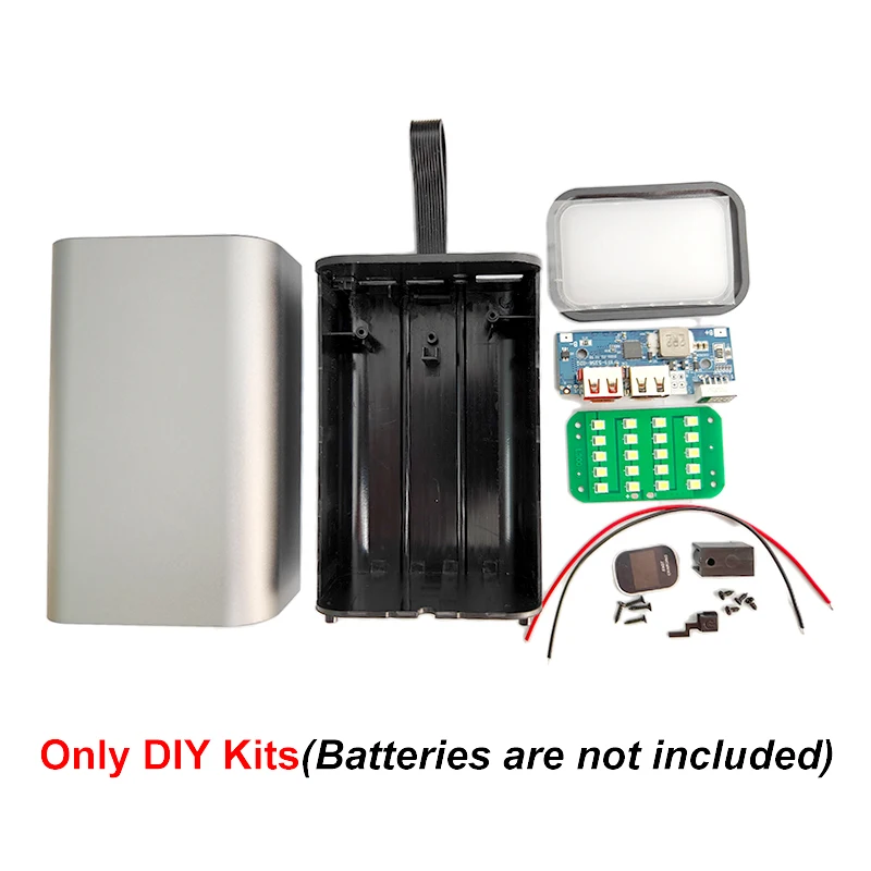 Kit de Banco de energía de batería DIY 21700 luz LED de Camping de 30000mAh, caja de aluminio de entrada USB-C/Micro de carga rápida PD/QC 22,5 W