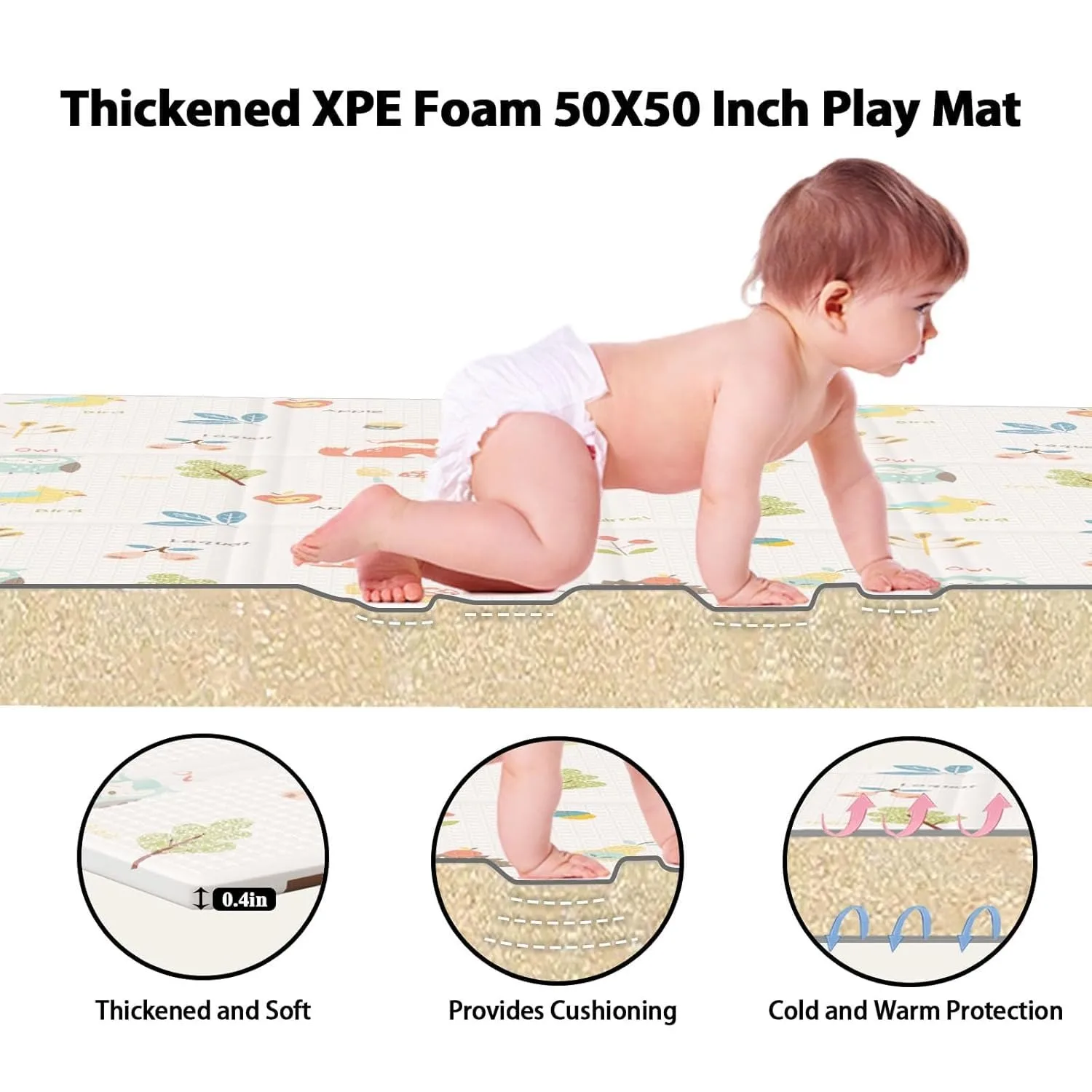 Alfombra grande plegable para juegos de bebés, alfombra protectora antideslizante con estampado de doble cara para actividades, estera de juguete educativo para niños, oferta especial
