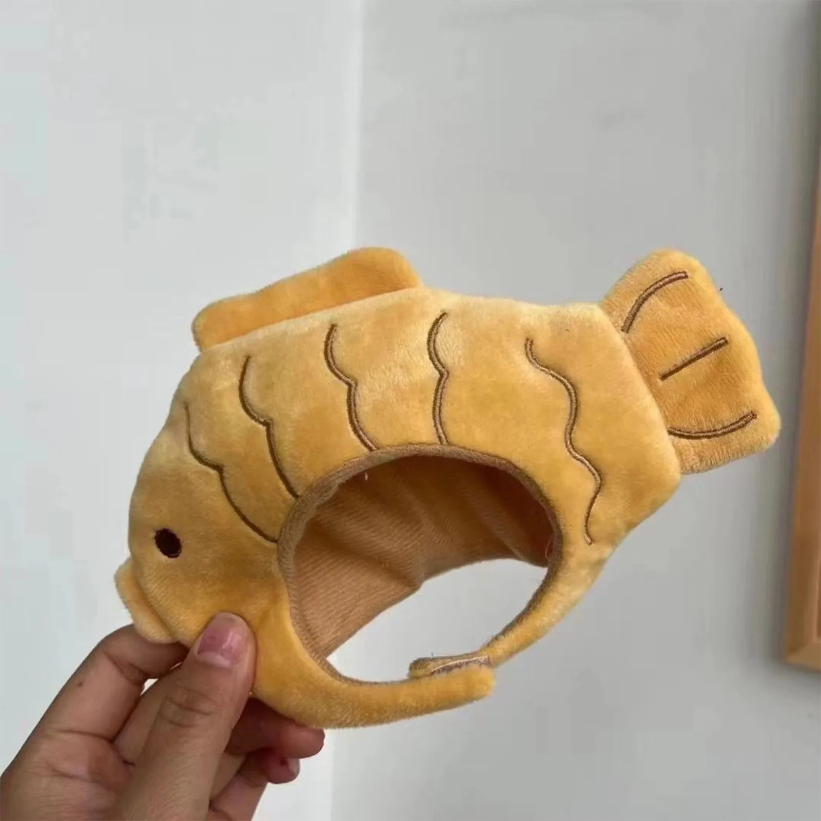 Sombrero de gato de dibujos animados, bonito disfraz de gato con forma de pez, tocado transpirable, sombrero para gato, sombrero para mascota, sombrero divertido de felpa para mascota, juguete para gato