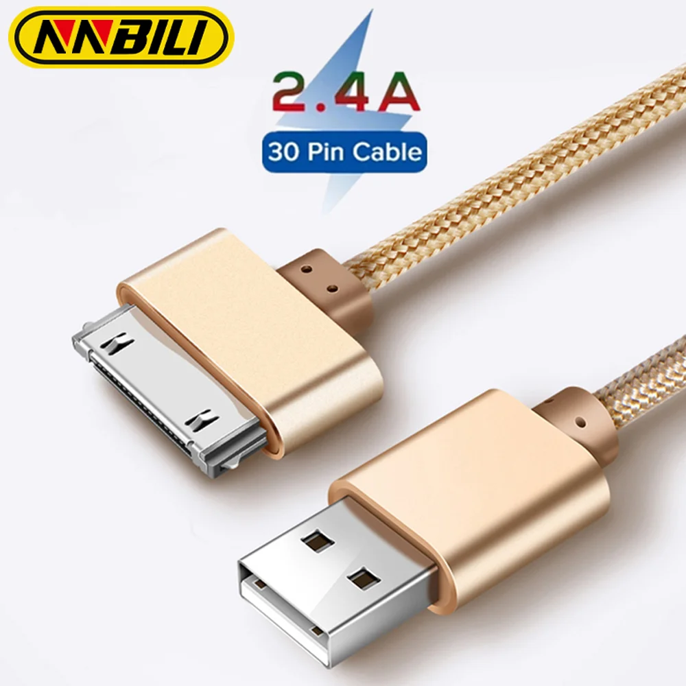 NNBILI Cable de Carga Rápida USB para iPhone 4 4s 3GS 3G iPad 1 2 3 iPod Nano Touch, Cable de Datos de 30 Pines, Línea Larga