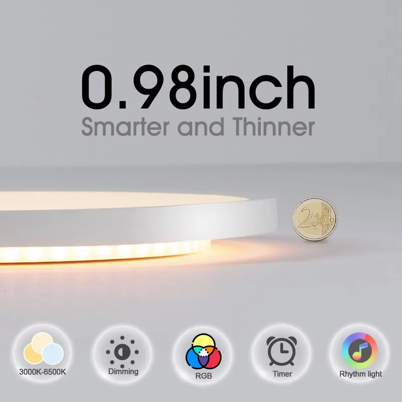 BENEWTON-lámpara de techo inteligente TUYA para decoración de habitación, luz Led RGB, por aplicación Control por voz, Alexa, Google, para el hogar