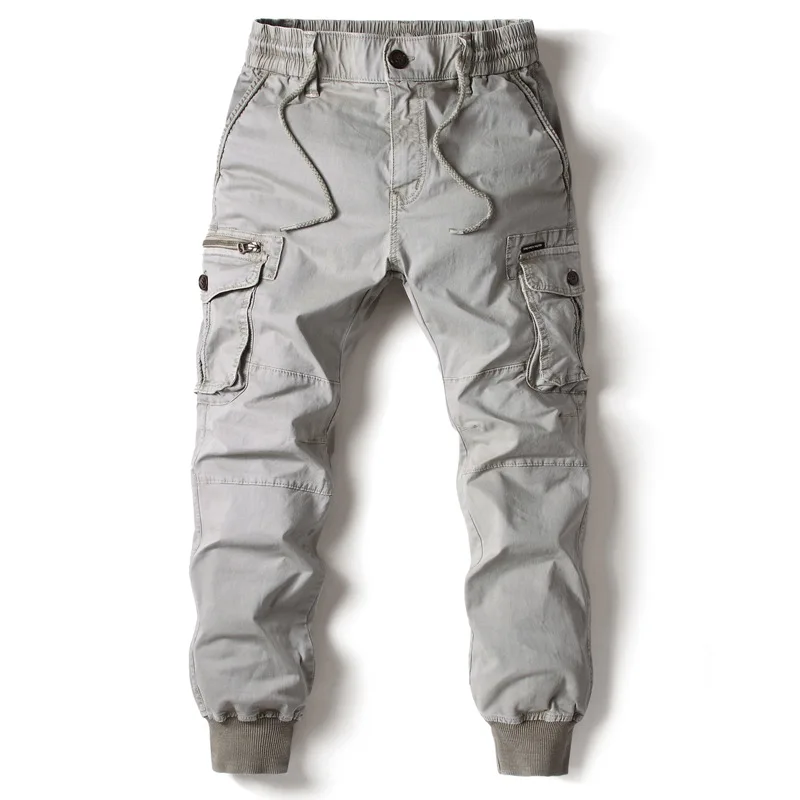 Pantalones cargo para hombre, pantalones informales para correr, pantalones militares tácticos de longitud completa de algodón