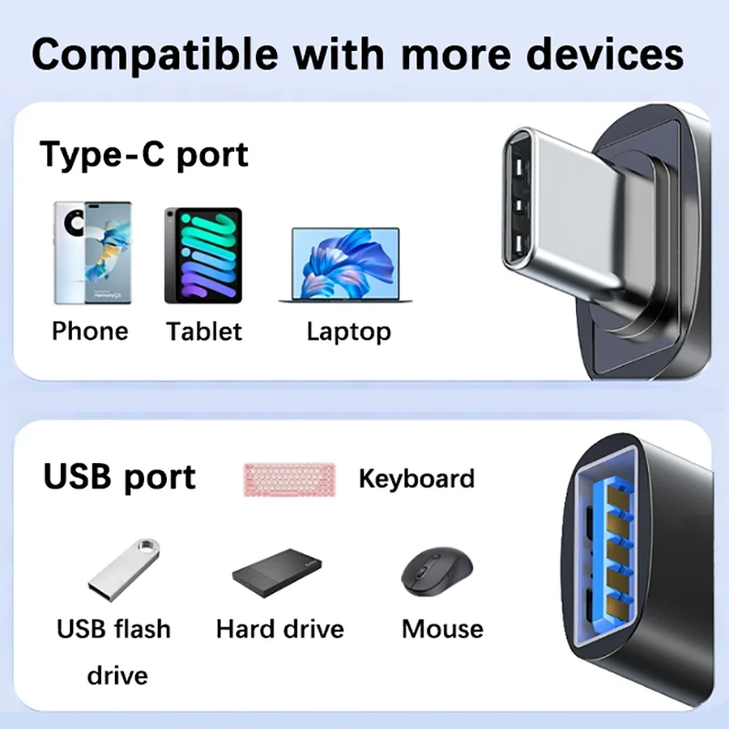 Adaptador de cargador USB 3,0 a tipo C OTG, conector tipo C a USB macho a tipo c, convertidor adaptable para PC, MacBook, coche, ipad, 2 uds.