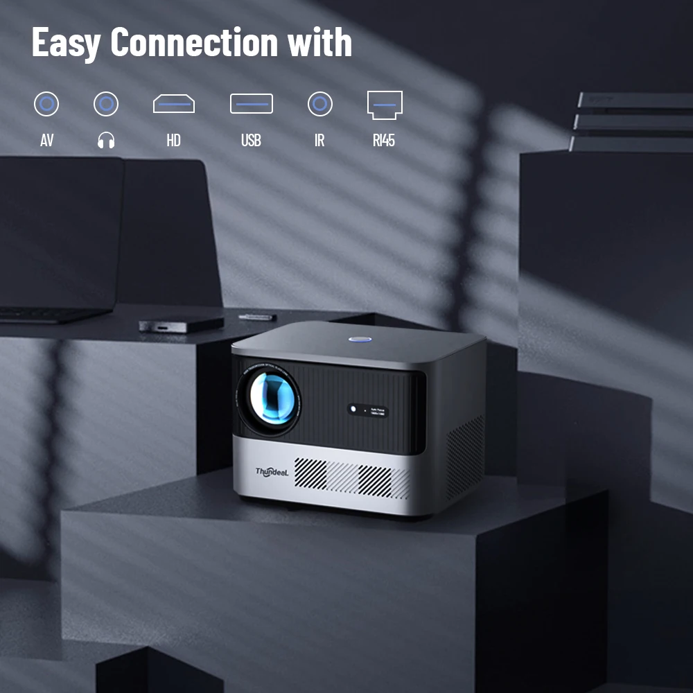 Proyector ThundeaL TDA6 Full HD 1080P 2K 4K, Cine en Casa, Enfoque Automático, WiFi 5G, Proyector Android TDA6W 3D Portátil