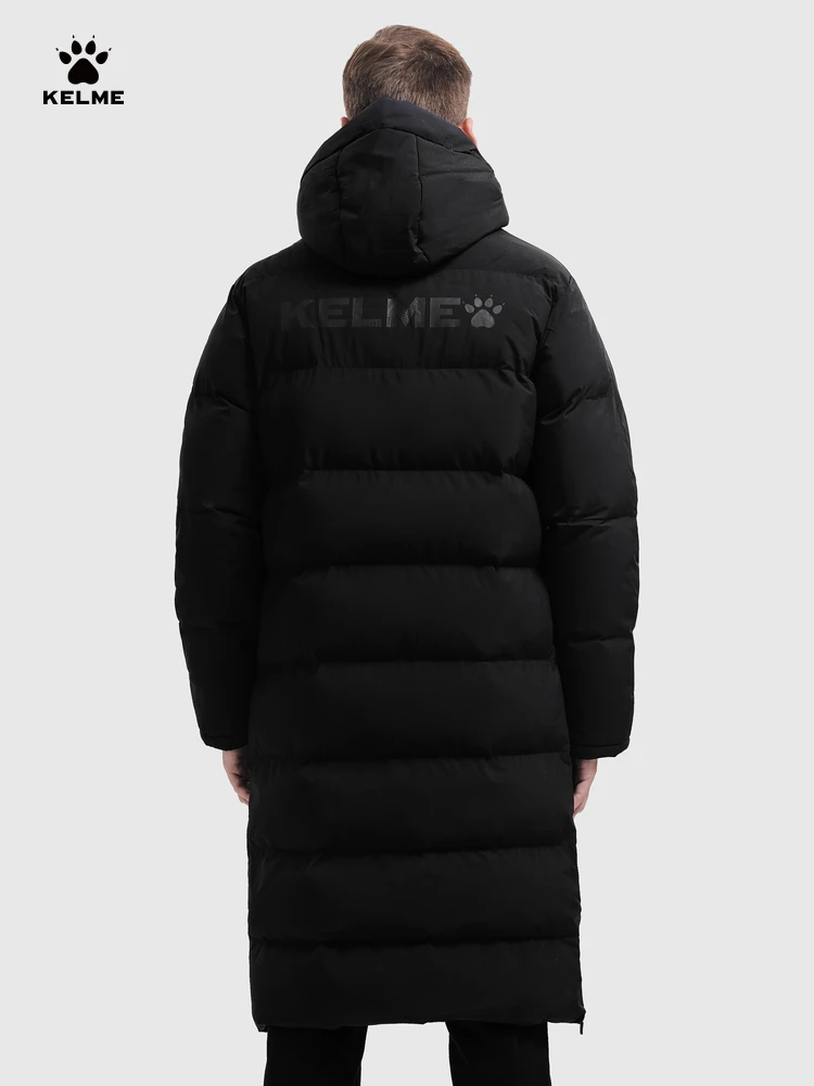KELME, chaqueta de invierno para hombre, abrigo largo de entrenamiento deportivo con capucha, prendas de vestir, ropa de algodón