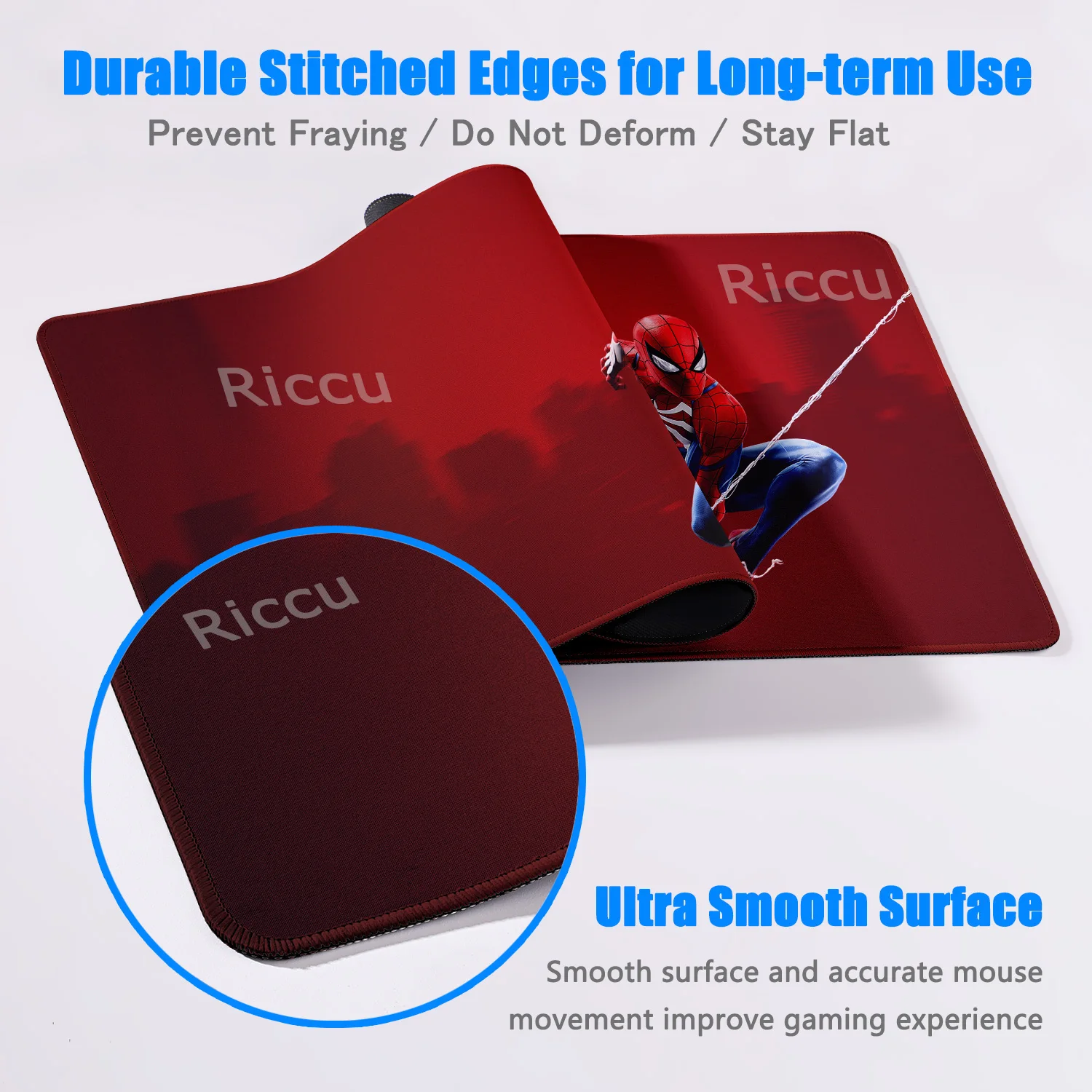 Alfombrilla de ratón HD S-Spider Man para periféricos de PC, película de Anime, teclado de goma, alfombrilla para ratón, cómic, escritorio de oficina, portátiles, accesorios para juegos