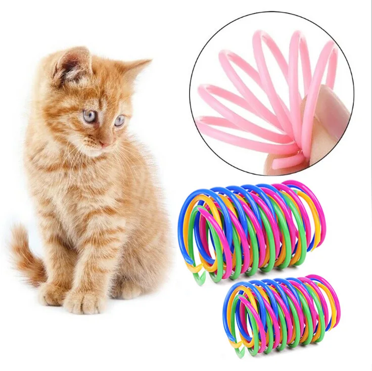 Coil para gatitos, resortes en espiral, juguetes para gatos, medidor interactivo, juguete de resorte para gatos, resortes coloridos, juguete para mascotas, productos para mascotas