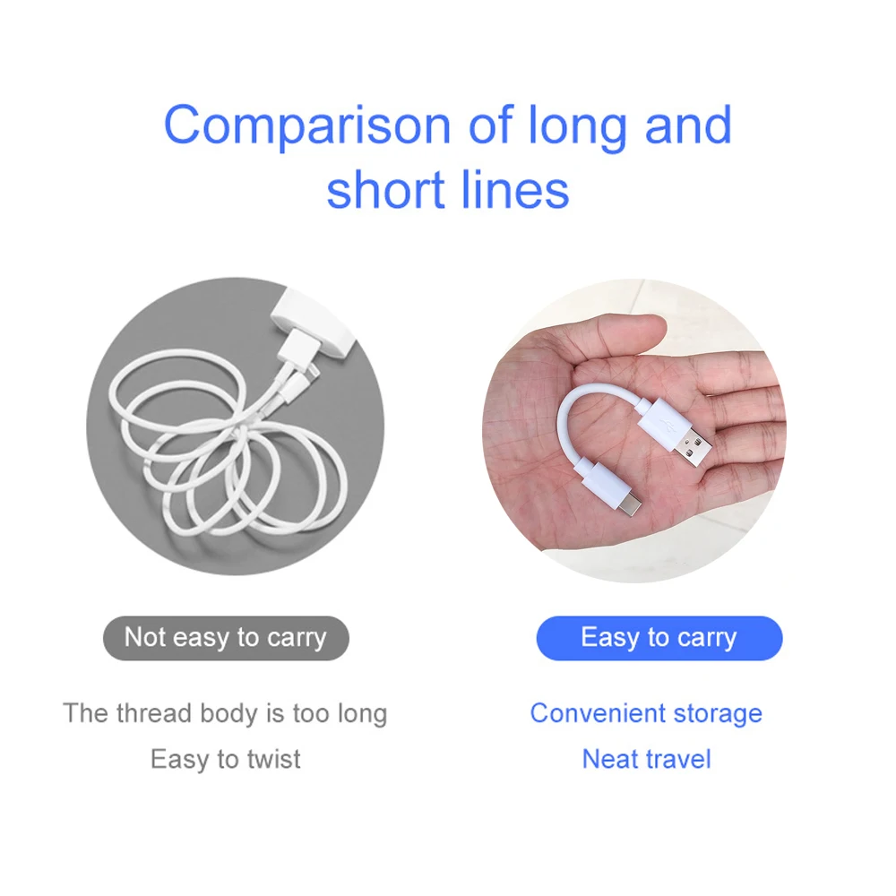 Cable Micro USB tipo C, carga rápida corta de 10/20cm para Samsung, Xiaomi, Huawei, Cable de datos de sincronización de teléfono Android, Cable adaptador USB