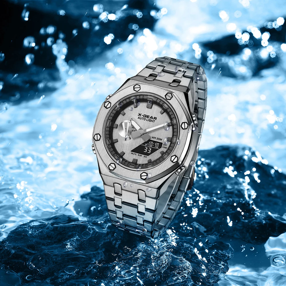 Reloj de Cuarzo Casual y Elegante para Negocios, Reloj de Pulsera Impermeable, Relojes Deportivos para Hombre, Reloj Electrónico Multifuncional para Hombre de Negocios