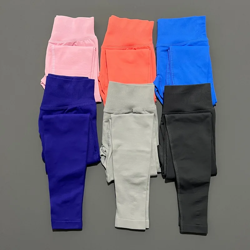 Histello-mallas deportivas para mujer, mallas de Yoga de cintura baja, pantalones para correr, pantalones de motociclista para Fitness, entrenamiento, correr, mallas sin costuras