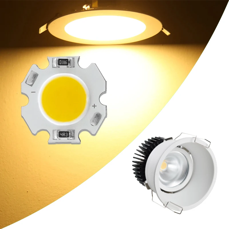 Nuevo 12V 24V DC LED COB lámparas cuentas blanco cálido tablero de luces de doble Color 3W 5W 7W aluminio redondo 20mm para foco de luz descendente