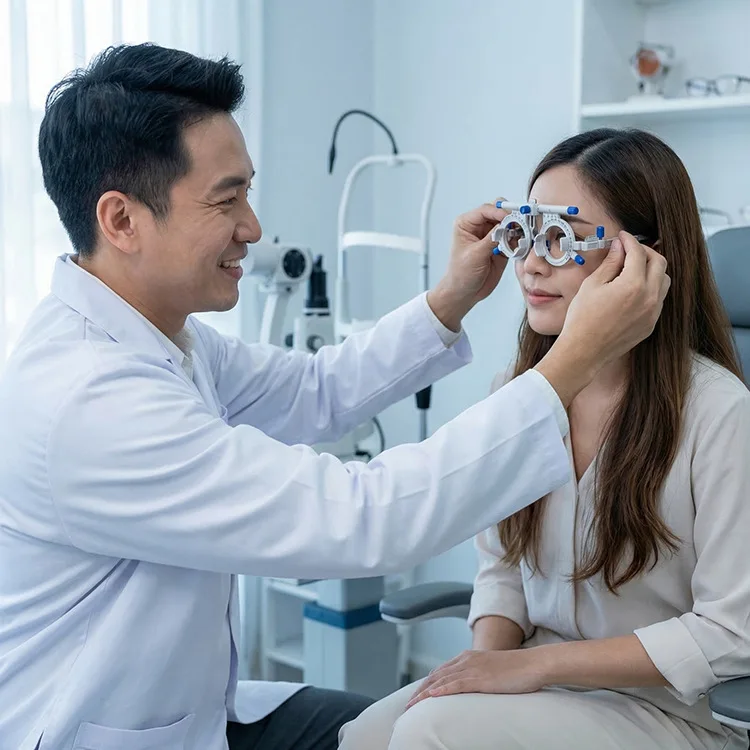 Montura de Prueba Ajustable de Aleación de Titanio para Oftalmología, PD 48-80mm, Ligera, para Pruebas de Optometría